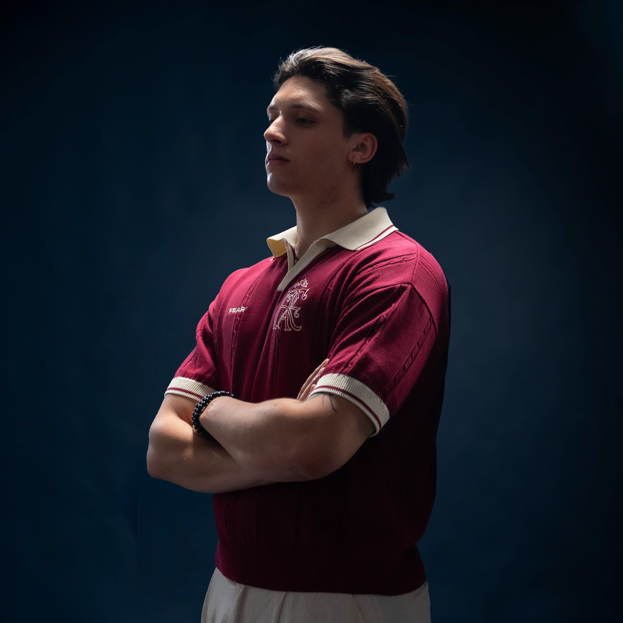 Claret knit jersey