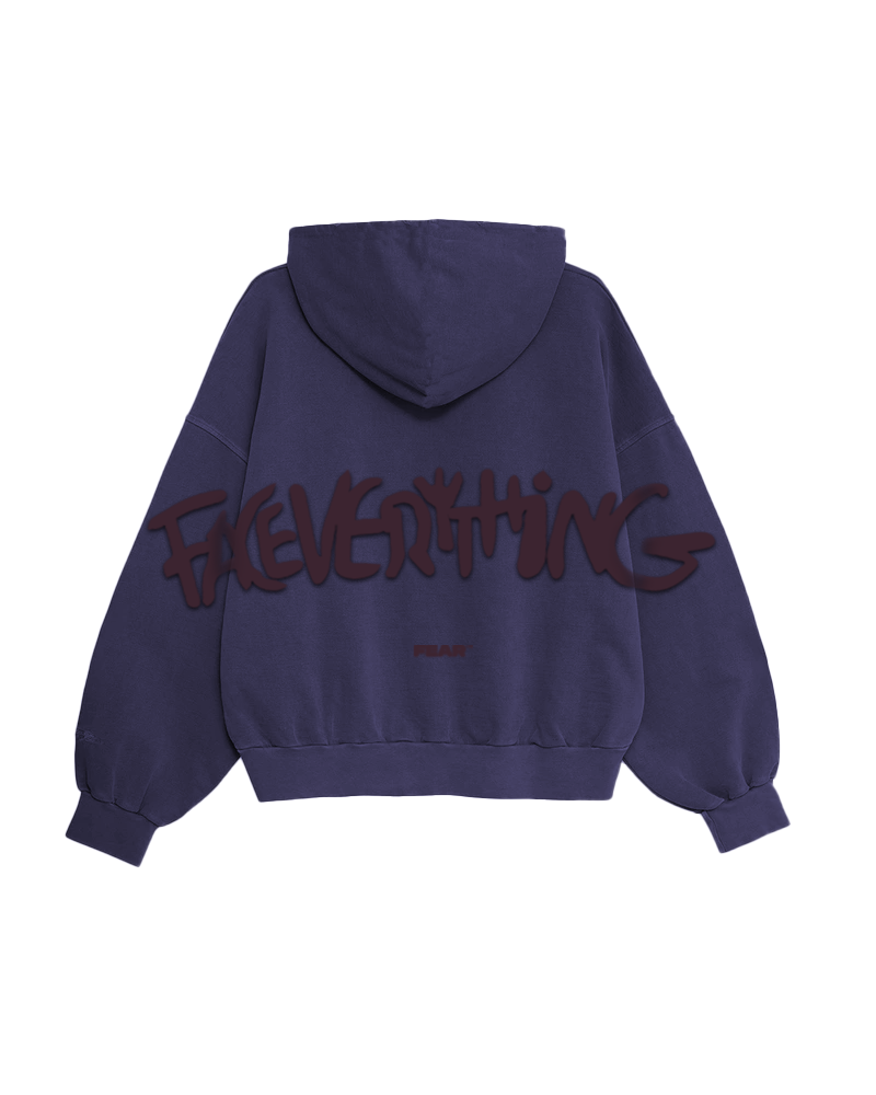 Washed dark blue hoodie