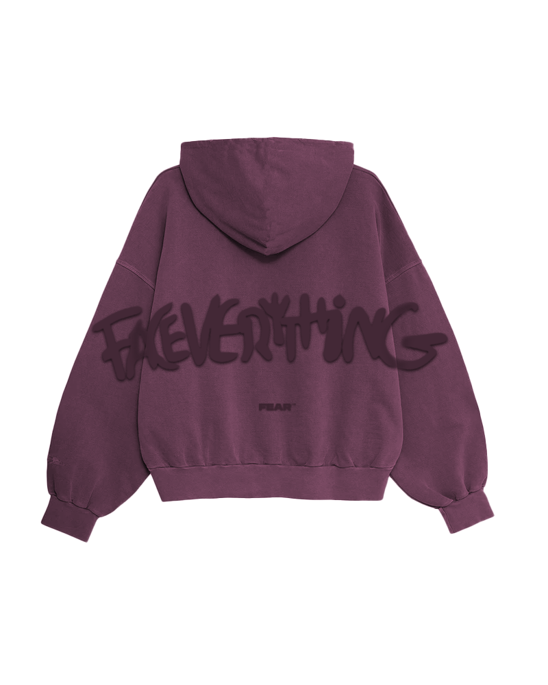 Washed burgundy hoodie