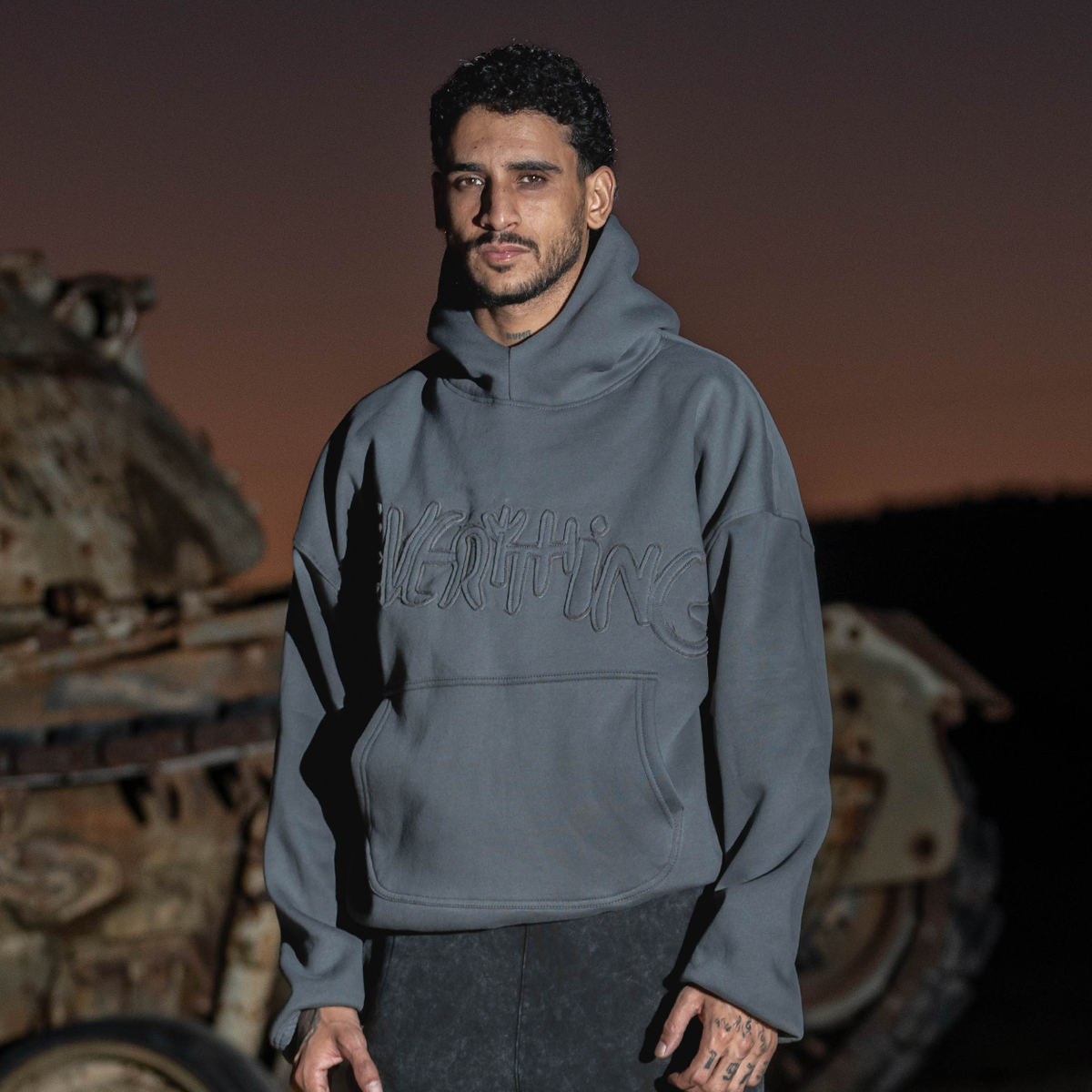 DARK grey fear hoodie