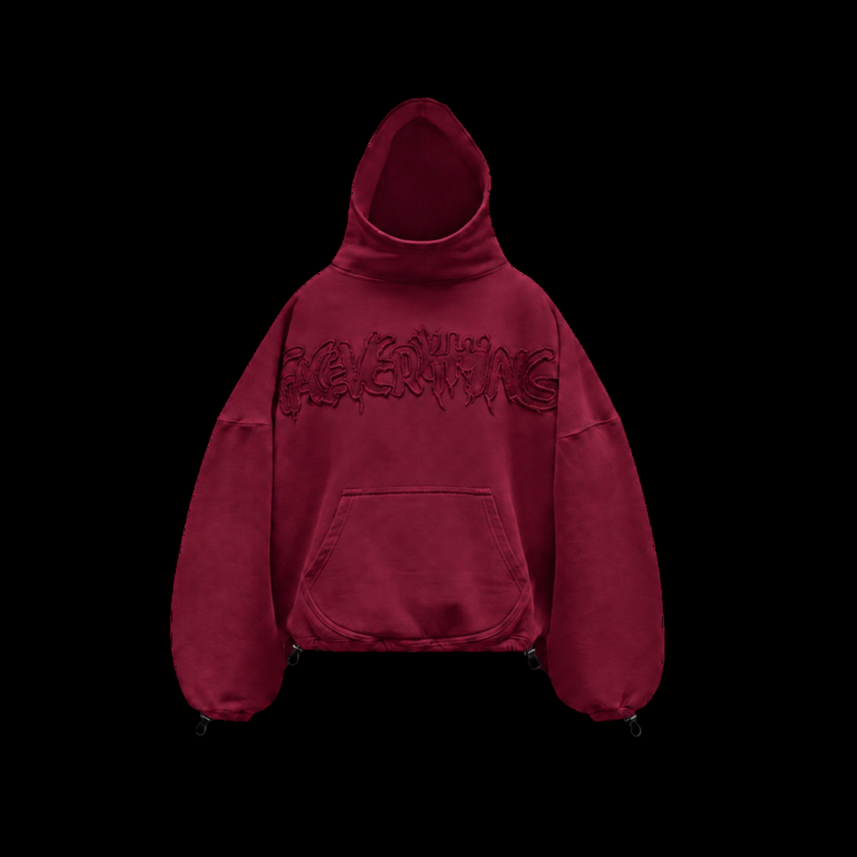 Burgundy fear hoodie