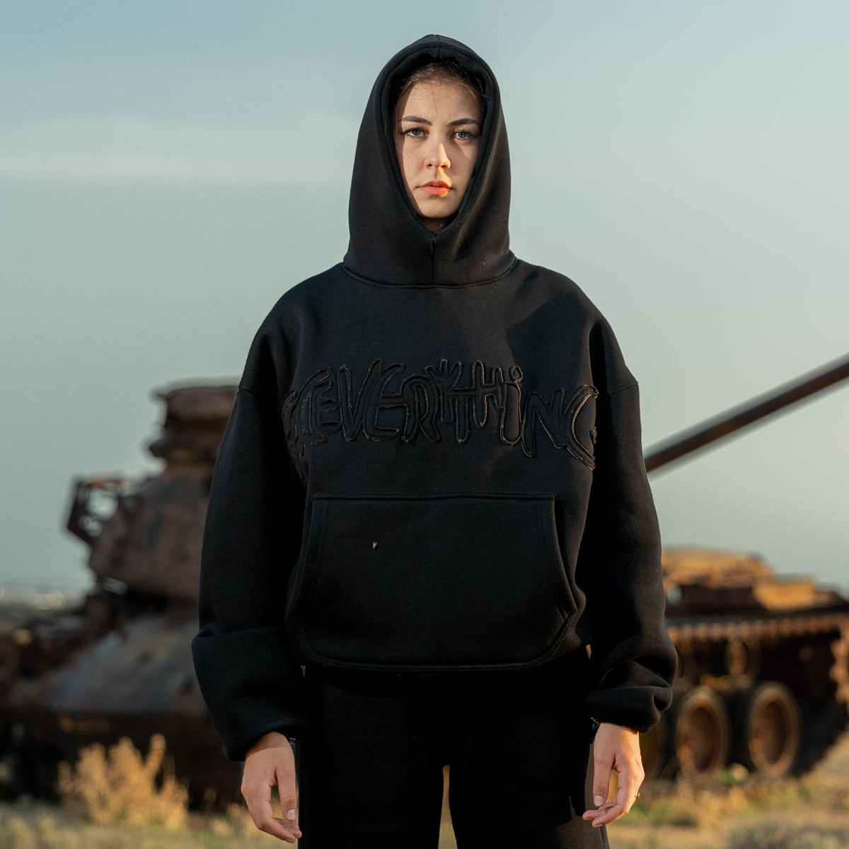 Black fear hoodie
