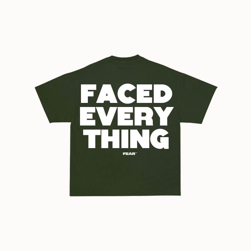 Faced everything tee green