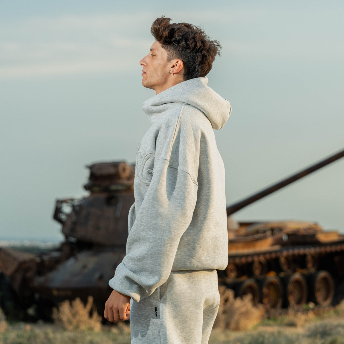 Light grey fear hoodie