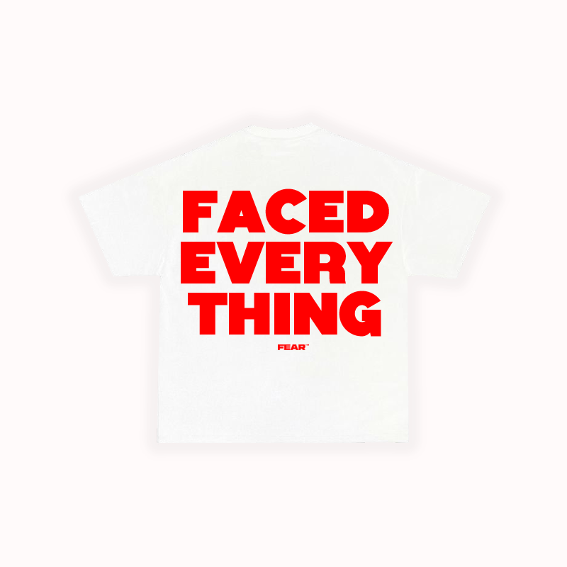 Faced everything tee white
